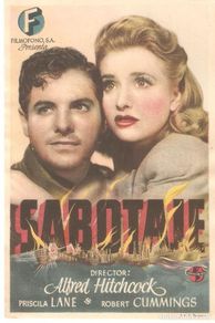 Cine: SABOTAJE AÑO 1942 - CON PUBLICIDAD AL DORSO CINE SAN VICENTE